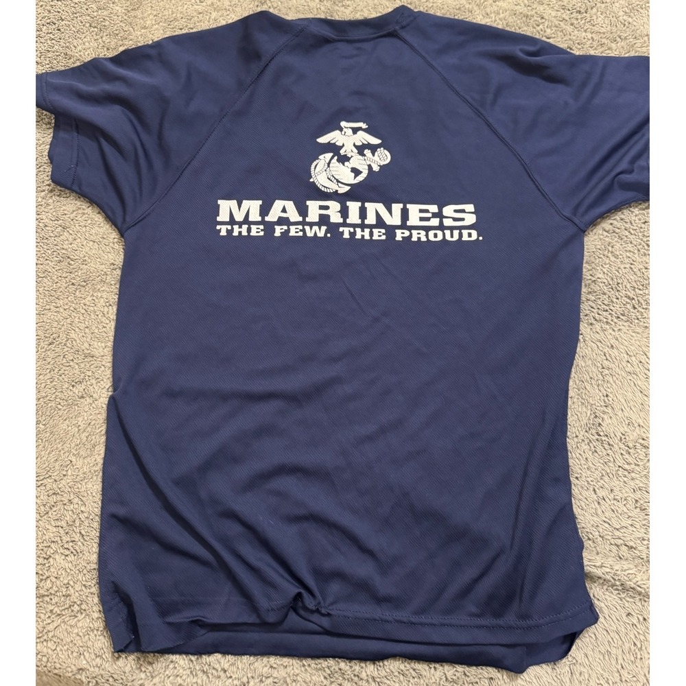 Marines Corps T-Shirt Mens M Blue The Few The Proud Logo Made in USA
